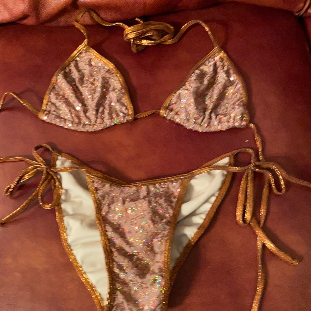 Bronze sequin bikini